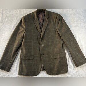 Men's Banana Republic Olive Checkered Wool Blazer (44)
